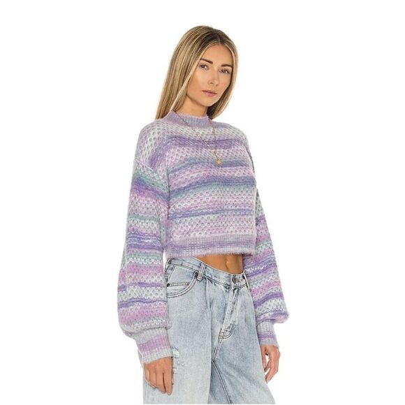 For Love and Lemons Kara Sweater Lavender pink Ombre fuzzy pullover top XL 1X - Picture 2 of 12